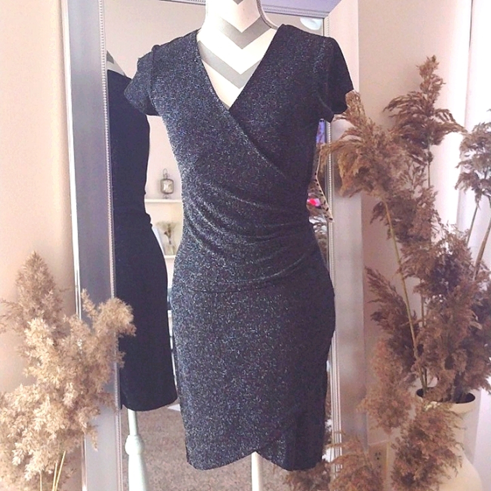 Almost Famous black glitter dress